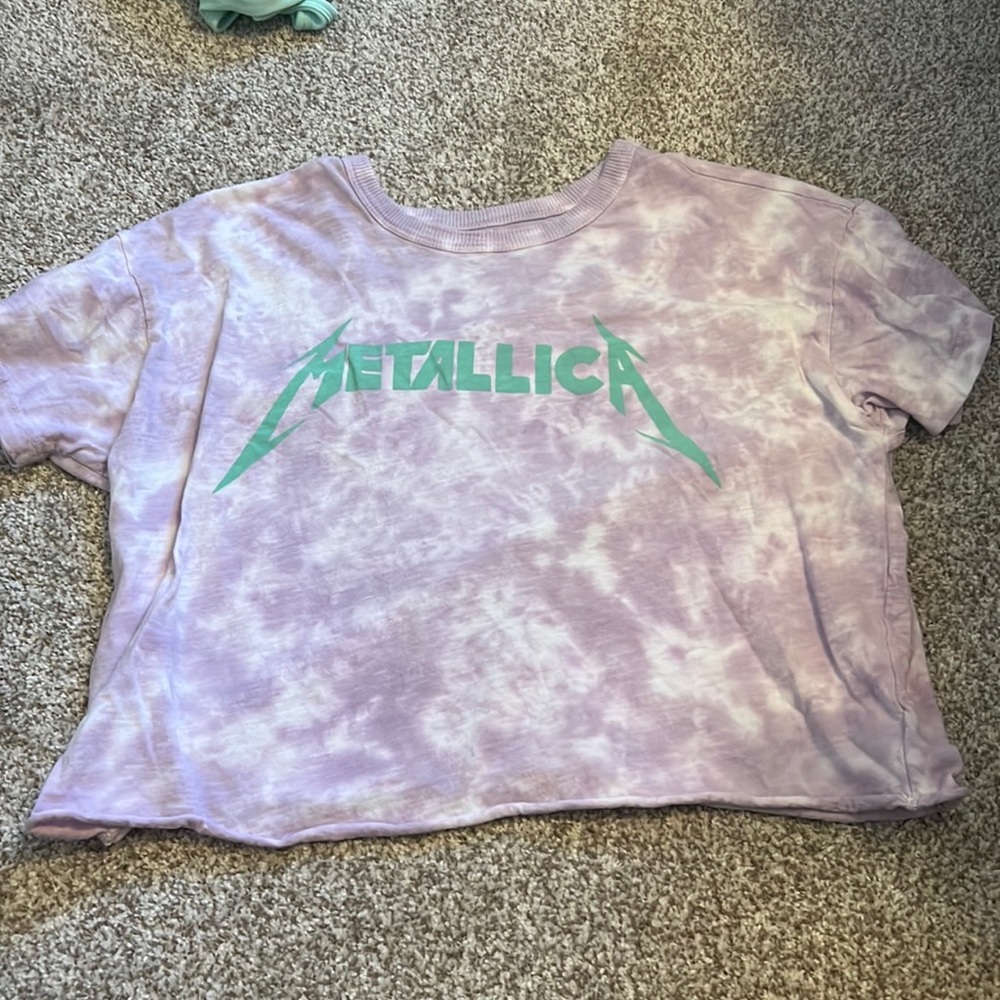 Cropped Tie Dye Metallica T Shirt